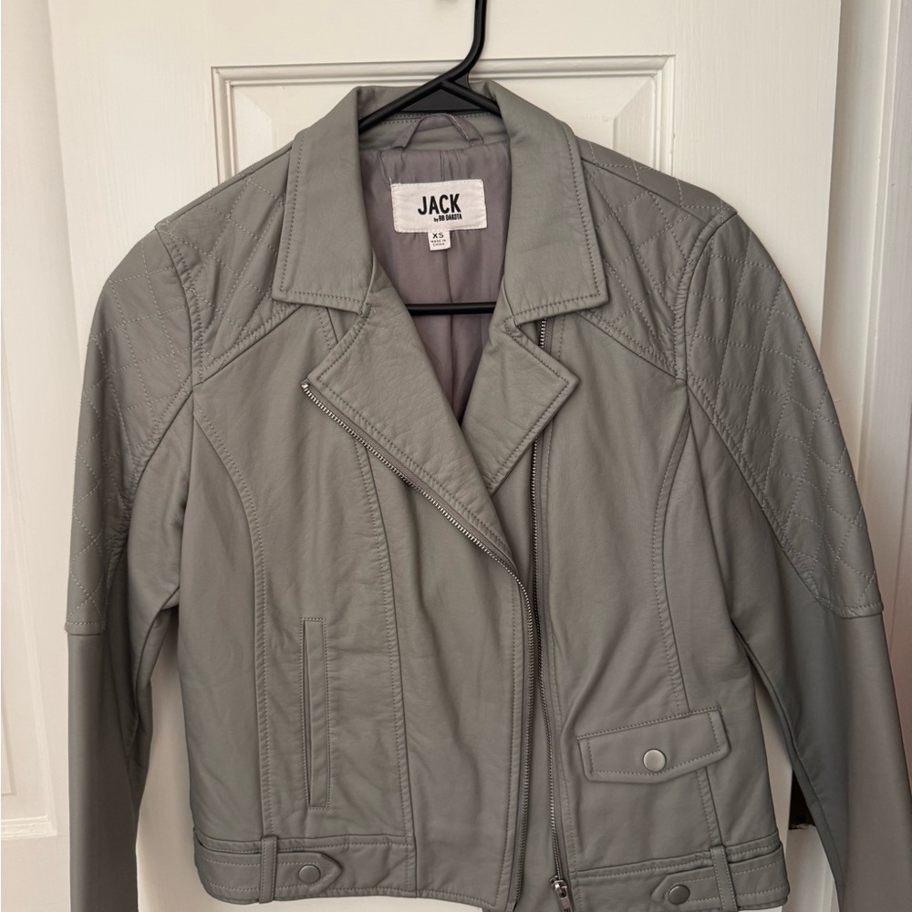 Jack by BB Dakota Women's Leather Jacket in Gray
